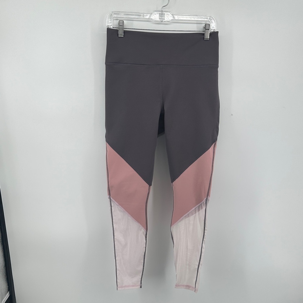 Fabletics Activewear Sporty ColorblockZone High-Waisted Leggings in Charcoal SzL